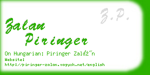 zalan piringer business card